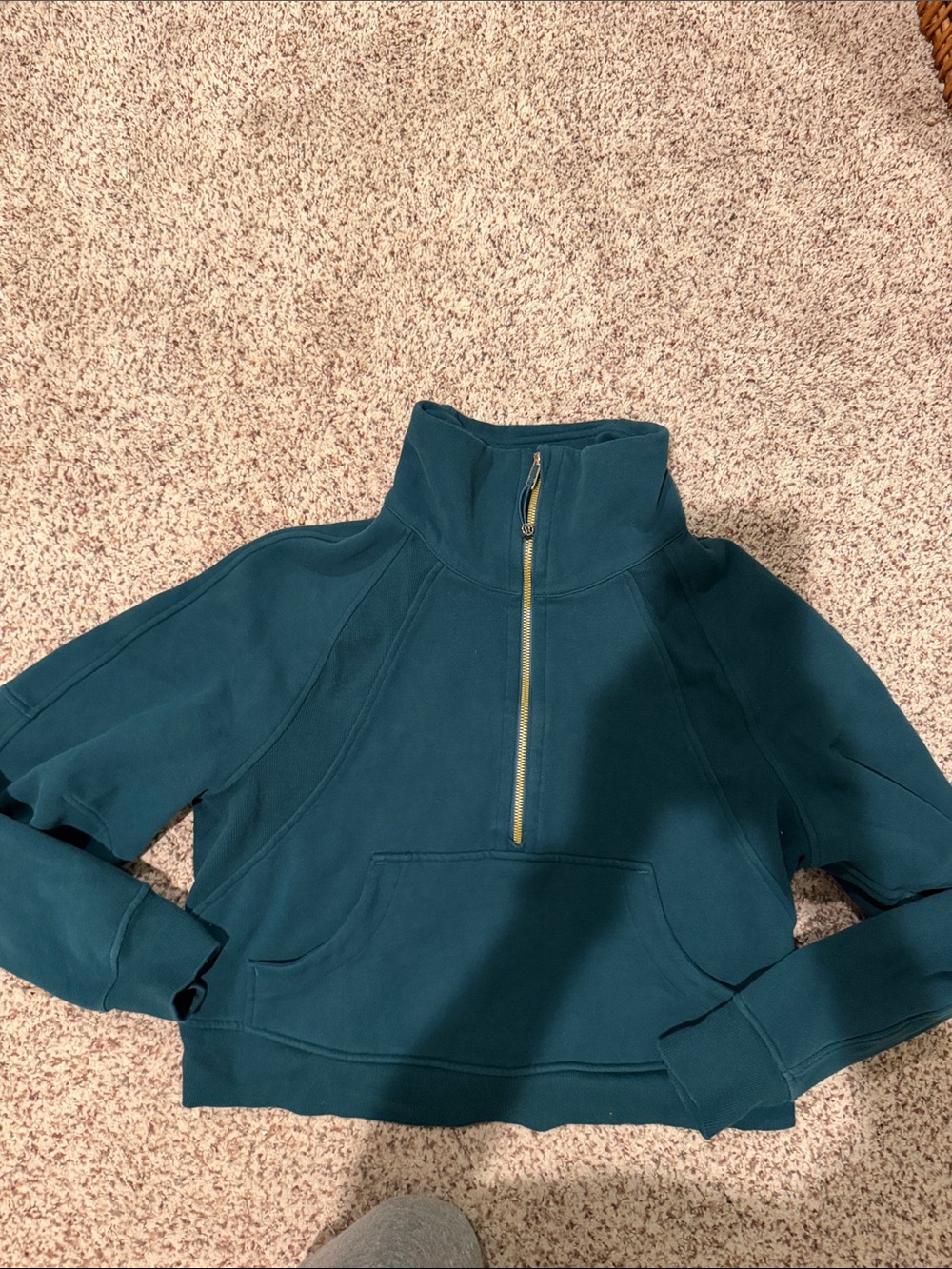lululemon athletica Teal Half-Zip Cowl Pullover